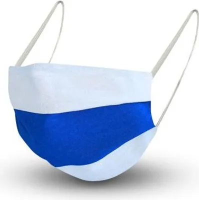 Produktbild von Design Maske aus Baumwolle mit em Innenvlies - Blau-Weiß - 15454 + Gratiszugabe