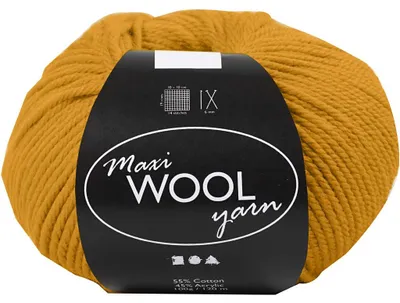 Produktbild von Wolle, L 125 M, Dunkelgelb, 100 g/ 1 Knäuel [HOB-447403]