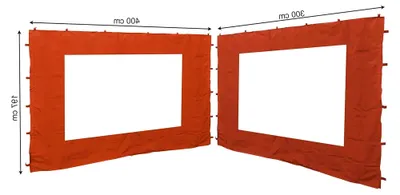 Produktbild von 2 Seitenwände mit PE Fenster für Pavillon 3x4m in Terra