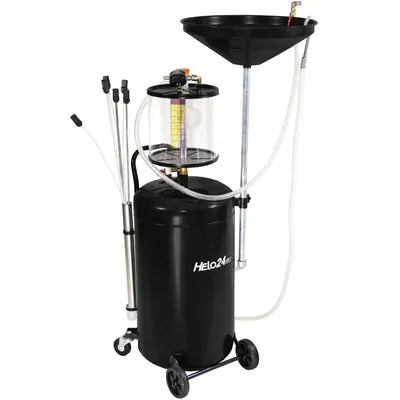 Produktbild von Ölauffangwagen 80l Ölauffangbehälter Ölauffanggerät höhenverstellbar 120-150cm Schwarz