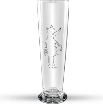 Produktbild von Mr. & Mrs. Panda Bierglas Fuchs Laterne - Transparent - Geschenk, Bier Glas, Laternenumzug, Sankt Martin, Selbstbewusst, Weizen, Weißbierglas, Mr Mrs Weizenglas