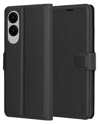 Zdjęcie produktu dla Techsuit Leather Folio – etui na Samsung Galaxy S25 Edge – czarne
