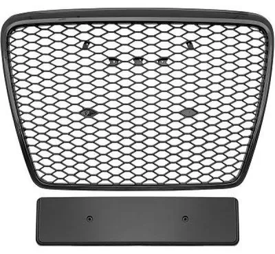 Kühlergrill Waben SCHWARZ GLANZ ohne Emblem für Audi A6 4F C6 Facelift 2009 – Produktansicht