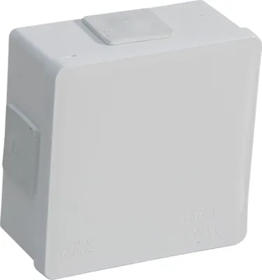 Produktbild von Aufputzdose, hermetisch, weiß, aufschnappbar, 86x86x40 IP55, Viplast 00201