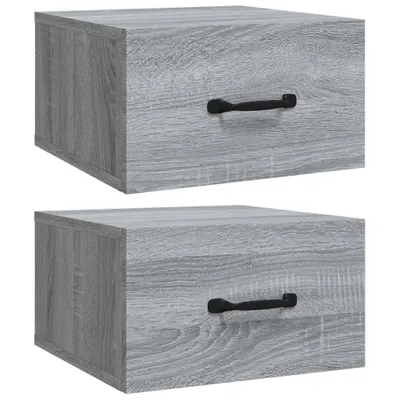Produktbild von Wand-Nachttische 2 Stk. Grau Sonoma 35x35x20 cm