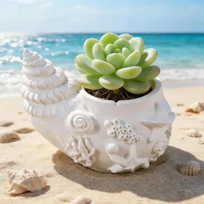 Image de Moules en silicone en forme de spirale, de coquillage, pour plantes succulentes, bougies, vases, résine époxy, plâtre