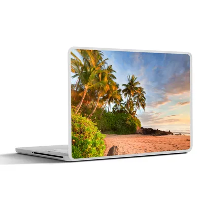 Produktbild von MuchoWow® Laptop Aufkleber Sticker Cover Palmen am Strand von Maui bei Sonnenuntergang 30x21 cm - Sticker für Laptop - Selbstklebend