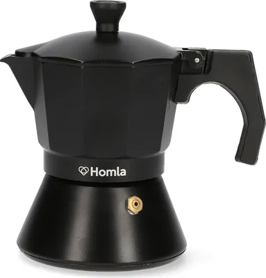 Produktbild von Espressokanne Espressokocher Edelstahl Kaffeekocher MIA MOKKA Kaffeemaschine schwarz 3 Tassen HOMLA