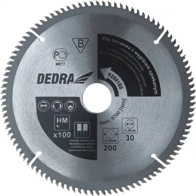Produktbild von Dedra Kreissägeblatt 200x30 100z. mit Hartmetalleinsätzen - H200100