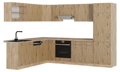 Produktbild von Eckküche Vicco R-Line Artisan-Eiche/Goldkraft Eiche 287 x 227 cm, AP Eiche, Model 48910