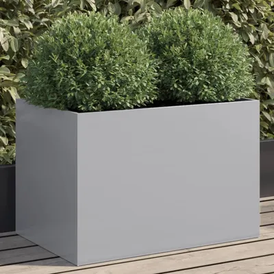 Produktbild von Design Pflanzkübel Silbern 62x40x39 cm Verzinkter Stahl, Gabionen 2024 Neu