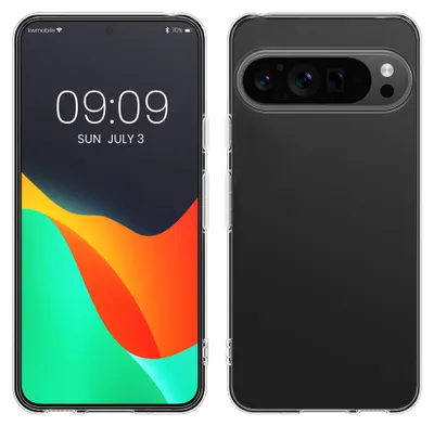 Produktbild von kwmobile Hülle kompatibel mit Google Pixel 9 Pro - Silikon Handyhülle transparent - Handy Case in Transparent