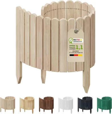 Produktbild von Floranica Rollborder Flexibler Holzzaun Rolborder 200 x 20 cm Unbehandelt Beeteinfassung Rasenkante Gartenzaun Holz Dekozaun Mini Zaun