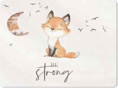 Produktbild von MuchoWow® Mauspad Mousepad Zitate - Aquarell - Stark sein - Kinder - Fuchs - Tiere 23x19 cm - Mousepads - Maus Mat - Pad - Mausunterlage - Schreibtischunterlage - Mauspad