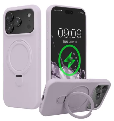Produktbild von kwmobile Case mit Ringständer für Apple iPhone 18 Pro Max / iPhone 17 Pro Max Hülle - kompatibel mit MagSafe - Silikon Schutzhülle mit Mikrofaser