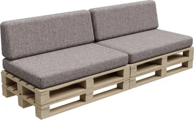Obrázek produktu pro Paletový polštář, paletový polštář, zahradní polštář, PFBG (2x sada (120x80 + 120x35), šedá)