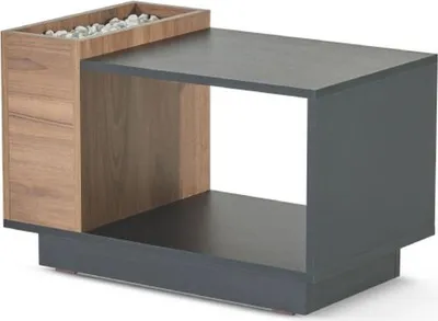 Produktbild von Schwarz-Braune Arbeitszimmer Sitzgarnitur Designer Sessel 2-Sitzer Tisch