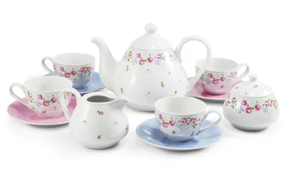 Image de Service à thé, porcelaine tchèque, RoseLine, Leander, 11 d. Sans monogramme