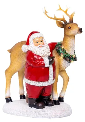 Immagine prodotto di Figura di Babbo Natale con renne e LED CHRISTMAS