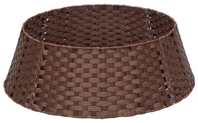 Produktbild von vidaXL Weihnachtsbaumkragen Rund Dunkelbraun Ø 105 x 28 cm Poly-Rattan