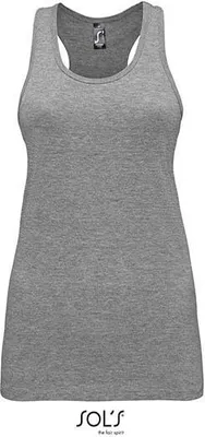 Produktbild von SOLs 01826 | Damen Justin Tee-Shirt / Halbgekämmte Baumwolle - Farbe: Grey Melange - Größe: L