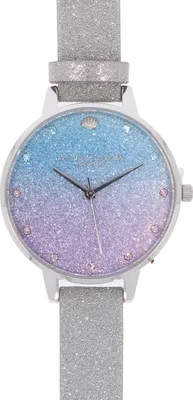 Productafbeelding van Olivia Burton OB16US49 dameshorloge, met een roestvrijstalen kast en een leren band