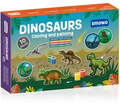Obrázek produktu pro 10 sádrových figurek dinosaurů k odlévání a malování – kreativní stavebnice pro děti