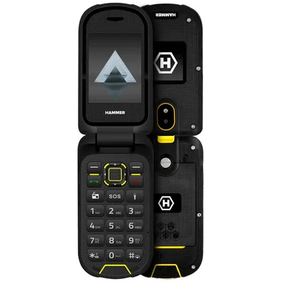 Produktbild von HAMMER DIG LTE 4G – Robustes Klapphandy mit Ladestation Das robuste Gehäuse sorgt für Stoß- und Sturzfestigkeit IP69 VoLTE RAM 48 GB