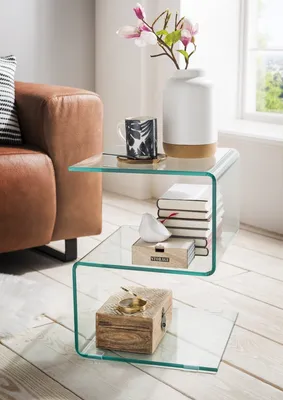 Produktbild von Beistelltisch >7/176< in Klarglas, Glas - 40x50x37cm (BxHxT)