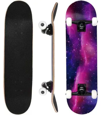 Produktbild von Komplettes Skateboard 31x8 Zoll 7 Lagen Ahorn Deck Purple Nebula