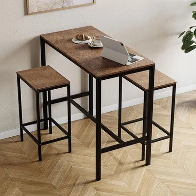 Produktbild von Famanu Bartischset mit Barhockern - industrielles Design