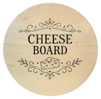 Zdjęcie produktu dla Bukowa deska z grawerem CHEESE BOARD – okrągła deska do serwowania serów 20 cm