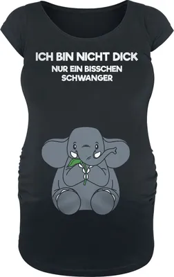 Produktbild von Umstandsmode T-Shirt Damen Ich bin nicht dick schwarz XL