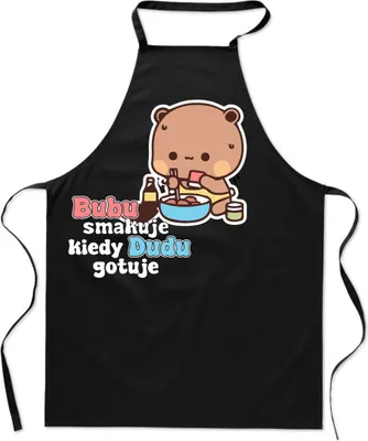 Produktbild von SCHÜRZE MIT AUFDRUCK für Kinderküche BUBU DUDU BÄR kawaii BAUMWOLLE