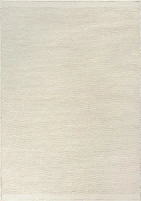 Produktbild von Teppich Handgewebt Wolle Baumwolle Modern Nachhaltig Uni Creme