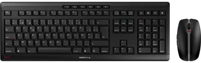 Produktbild von CHERRY Stream Desktop Recharge, Volle Größe (100%), Kabellos, RF Wireless, AZERTY, Schwarz, Maus enthalten