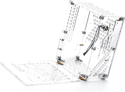 Produktbild von Tragbares kleines Computergehäuse, Plexiglasschale, kompakter PC, Desktop, Mini-ITX-Motherboard, FLEX-Netzteil