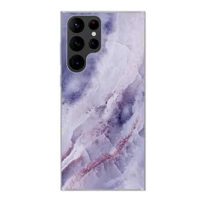 Produktbild von MuchoWow® Handyhülle Schutzhülle Hülle für Samsung Galaxy S22 Ultra Naturstein - Lila - Edelsteine und Mineralien Silikon Softcase Handy Hülle - Abbildung