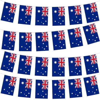 Produktbild von Flaggenkette Australien 10m mit 30 Flaggen WM 2026 Party Deko Outdoor