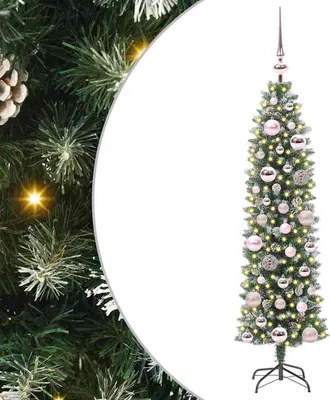 Zdjęcie produktu dla vidaXL Sztuczna smukła choinka zielono-biała 120 cm
