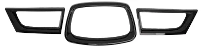 Productafbeelding van 3-delige vervangende sierstrip voor de voorbumpergrill van een Subaru Impreza WRX STI, modeljaren 2006-2007, decoratieve set, auto-grill, glanzend zwart
