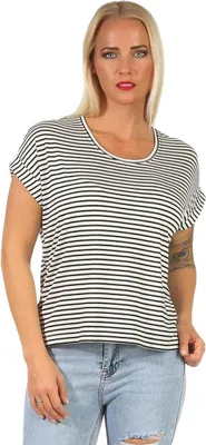 Produktbild von Damen Oberteil T-Shirt Gestreift Shirt Kurzarm Rundhals Sommer; Muster 4 S