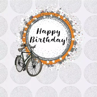 Produktbild von Geburtstagskarte mit Swarovski Kristall, Fahrrad