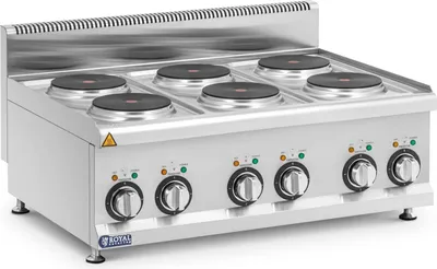 Obrázek produktu pro Expondo Royal Catering Elektrický sporák Gastro – 12 kW – 6 plotýnek – 90 x 65 cm – řada Pro 650 –