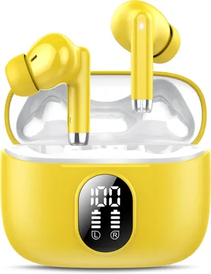 Image de 2025 Nouveau Bluetooth 5.4 Casque sans fil In Ear Sport Headphones avec 4 ENC Mic, 40 heures d'autonomie, Noise Cancelling, Indicateur LED, Android iOS