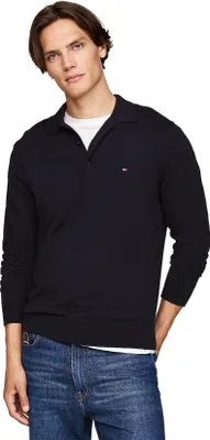 Zdjęcie produktu dla Tommy Hilfiger sweter jednokolorowy ciemnoniebieski regular fit