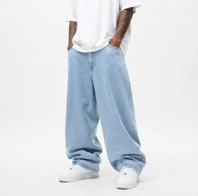Image de Jean pour homme Karl Kani OG K Relaxed Baggy Denim Bleached Blue - taille 30