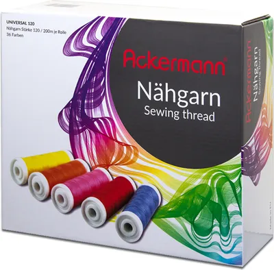 Produktbild von Ackermann Nähgarn-Set matt 36 verschiedene Farben