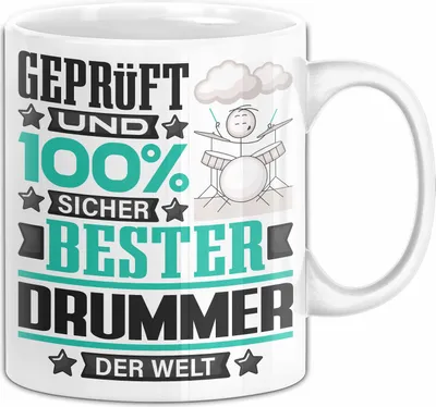 Produktbild von Drummer Geschenk Lustiger Spruch für Drummer Geschenkidee Bester Drummer Der Welt (Weiß)
