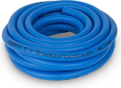Image de EBERTH Tuyau d'air comprimé Tuyau en tissu Tuyau d'air de 5 m de long, tuyau de compresseur de 6 mm x 11 mm de diamètre (intérieur x extérieur)